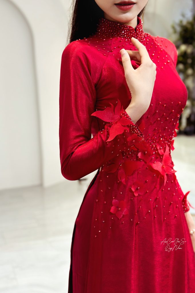 áo dài cưới màu đỏ quy nhơn 3