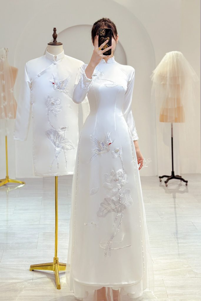 áo dài cưới trắng quy nhơn